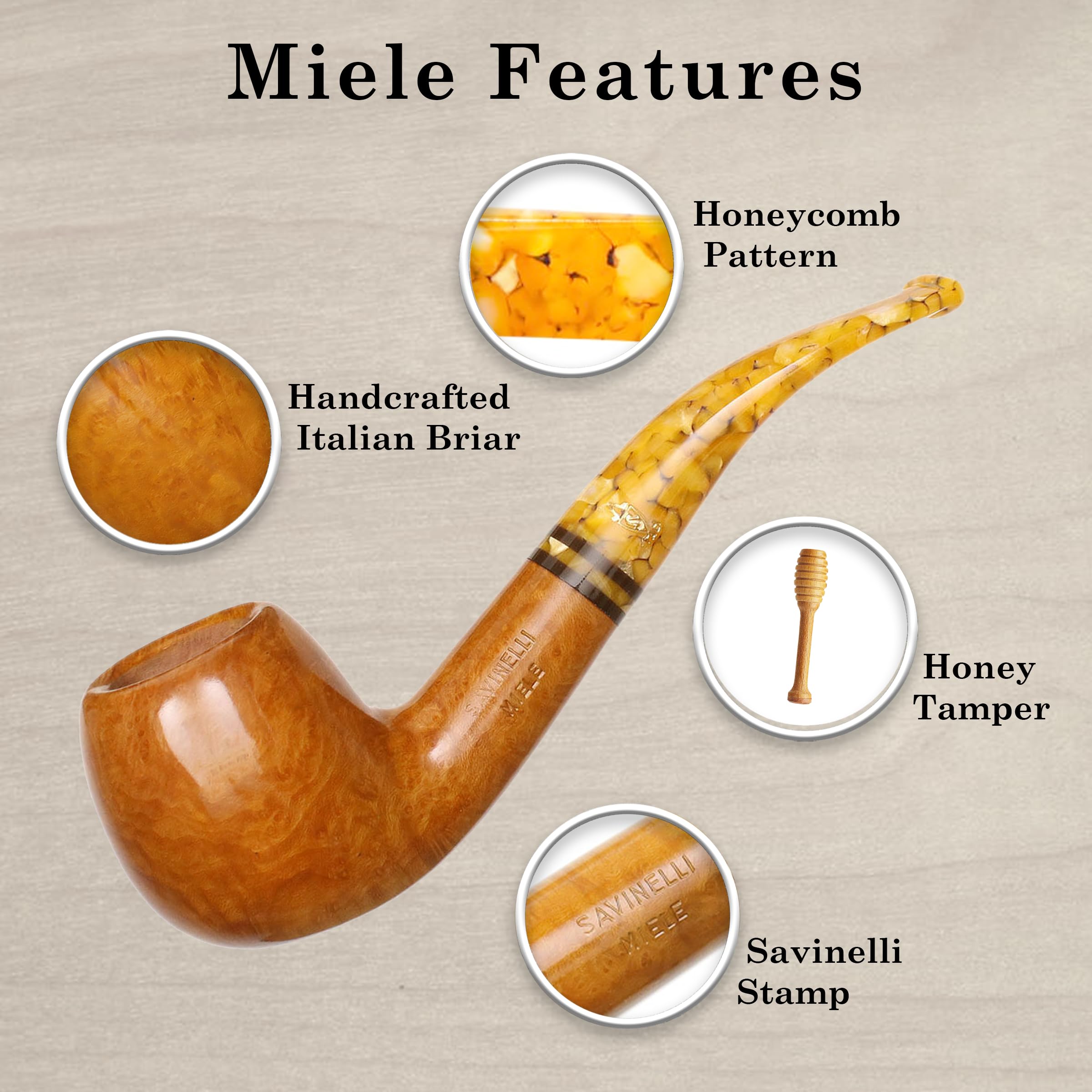 Amazon.com: Savinelli Pipes Miele Collection: Handmade Italian